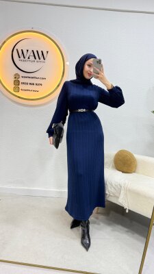 1 AL 1 BEDAVA - Balıkçı Yaka Elbise - 4
