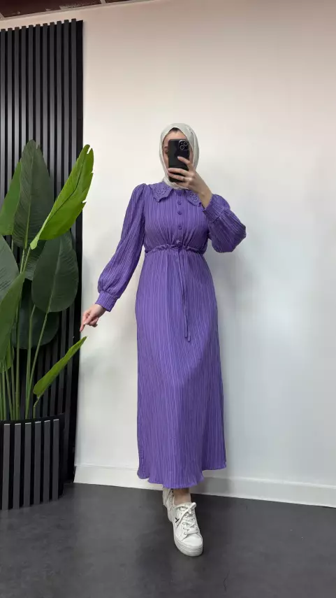 Bebe Yakalı Elbise - 7