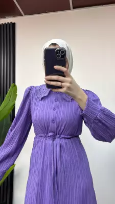 Bebe Yakalı Elbise - 8