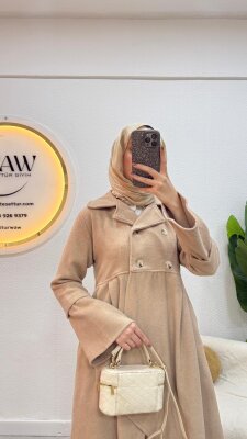 1 AL 1 BEDAVA - Düğmeli Kaşe Kaban - 2