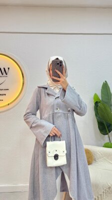 1 AL 1 BEDAVA - Düğmeli Kaşe Kaban - 6